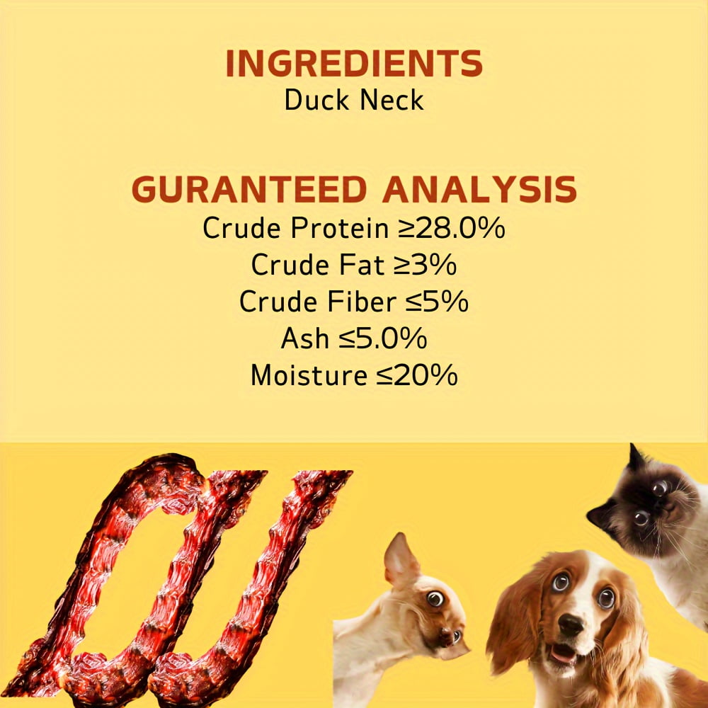 3/6 Count Duck Necks, Natural Ingredients, Natural Dog Treats, Healthy, Easily Digestible, Dog Chews Long Lasting, And High Protein, Low Fat, Perfect Training Reward Snack For Dogs