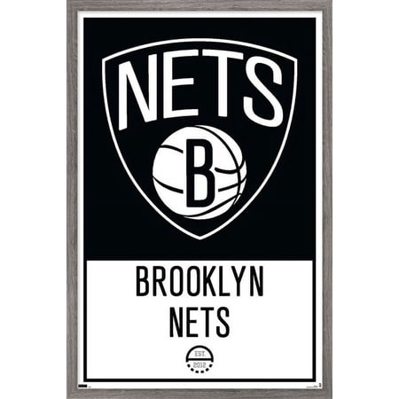 NBA Brooklyn Nets – Logo 21 Wall Poster 22.375 x 34 Framed