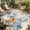 Beige, variant on Blue Thanksgiving Pumpkin Outdoor Rug for Patio/Deck/Porch, Non-Slip Large Area Rug 6 x 9 Ft, Fall Eucalyptus Leaves Plaid Indoor Outdoor Rugs Washable Area Rugs, Reversible Camping Rug Carpet Runner