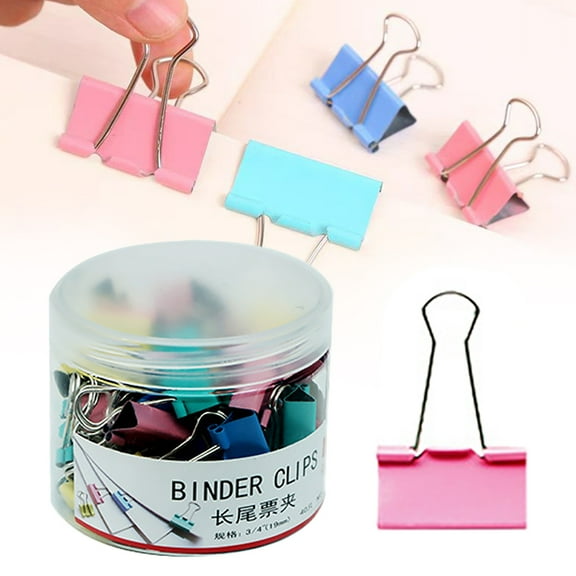 Goowood Binder Clips Assorted Sizes Metal Paper Clips for Office Documents and Test Paper Strong Clamp Color Chip Clips for Bag Food Storage