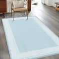 thumbnail image 3 of Sky Blue Greek Key Large Area Rugs for Bedroom Living Room, Soft Non Slip Carpet Bedside Rug, Geometric Greece Ancient Farmhouse Geo Rectangular Floor Cover Kitchen Accent Rug 2.7'x5' for Office, 3 of 9