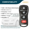 thumbnail image 2 of AKS KEYS New Replacement for Nissan 2002 - 2012 Keyless Entry Remote 4B FCC# KBRASTU15, 2 of 6