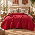 thumbnail image 2 of Regency Heights King Quilt Set, 3-Piece Reversible Bedspread Coverlet Set, Red Quilted Bedding Set with Shams for All Season, 2 of 12