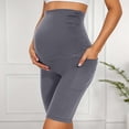 thumbnail image 2 of Bibifish Womens Maternity Leggings Knee Length High Waist Slim Fit Pants Elastic Waistband Pocket Detail Stretchy Casual Daily Wear Comfortable Maternity Pants, 2 of 6