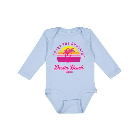 Inktastic Summer Enjoy the Sunshine Destin Beach Florida in Pink Boys or Girls Long Sleeve Baby Bodysuit