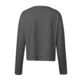 thumbnail image 5 of Women Blouses Women Fashion Casual Solid Round Neck Long Sleeve Sexy Crop T Apparel Short Oversized Tee Shirts for Turtle Neck Long Sleeve Shirts Womens Summer Shirt Athletic Tops for Sho Dark Gray XL, 5 of 5