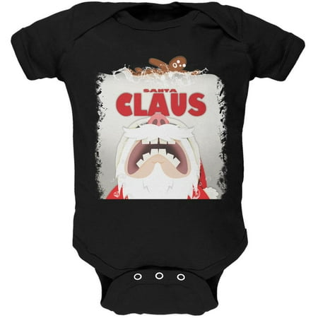 

Christmas Santa Jaws Claus Horror Black Soft Baby One Piece - 9-12 months