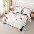 thumbnail image 3 of Homewish Japanese Ink Landscape Twin Quilt Set,Cherry Blossom Twin Coverlet Set,2 Pieces, 3 of 7