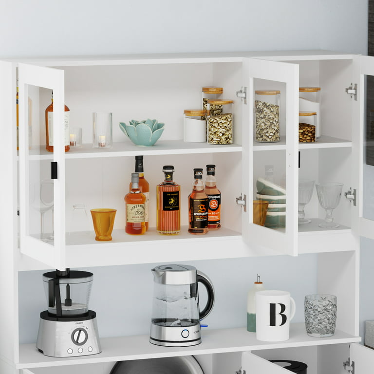 FUFU&GAGA 6-Tier Kitchen Pantry Cabinet Storage Hutch with 1-Drawer in White | LJY-KF330064-01