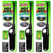 Calico Hot Shot 2 Wind Resistant Lighters 3 Pack BBQ Kitchen Oven Fireplace Camping Grill Utility Lighter