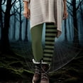 thumbnail image 3 of Trousers for Women New Women's Halloween Striped Leggings Sports Fitness Stretch Pants Casual Tights Cute Graphic Yoga Trousers Army Green M, 3 of 8