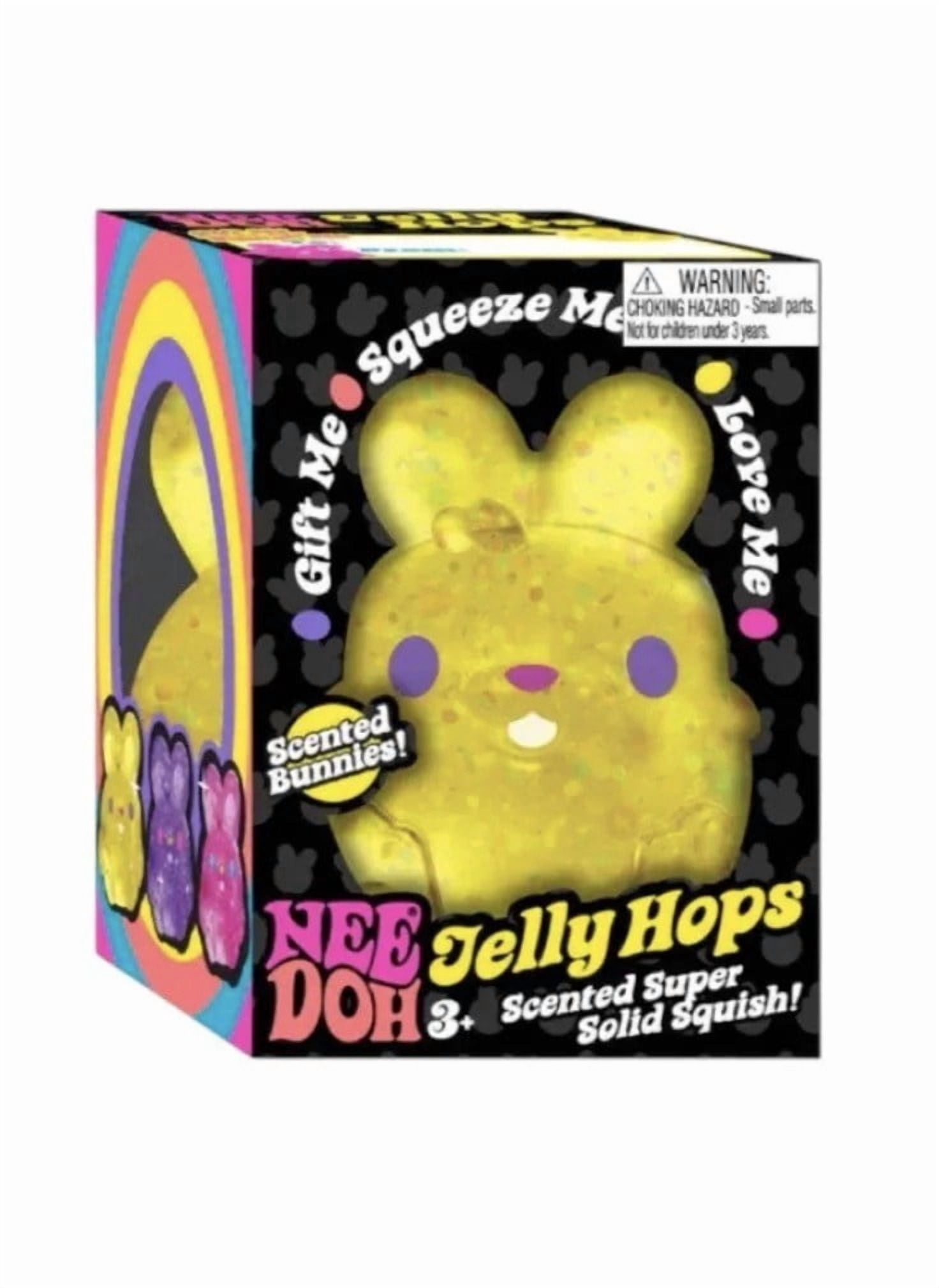 nee doh JELLY HOPS SQUISH SENSORY FIDGET BUNNY ,SCENTED, 1 COLOR CHOSEN AT RANDOM