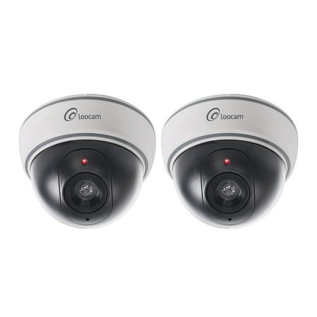 Loocam 2 X Fake Dummy Camera Imitation Decoy Dome Indoor Outdoor Loocam 2 X Fake Dummy Camera Imitation Decoy Dome Indoor Outdoor Security With Flashing Red Led Light