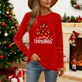 thumbnail image 3 of Christmas Tree Shirt Women Christmas Embroidered Trees Long Sleeve Shirts Gift Xmas Graphic Tee Tops, 3 of 7