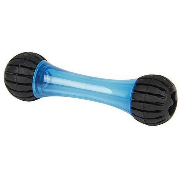 Small Chewing Squeeze Bone Dog Toy with Dental Twist Caps Mini, blue