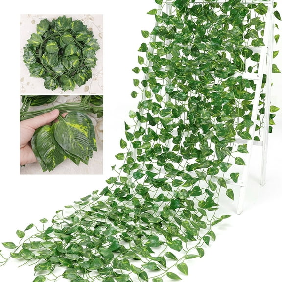 Artificial Ivy Garland Fake Ivy Vines Greenery Leaf for Wedding Party Home Garden Wall Vines Fake Hanging Plants Leaves, 2 Pcs