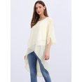 thumbnail image 3 of DARING DIVA Women's High Low Chiffon 3/4 Sleeve Top S Apricot, 3 of 7