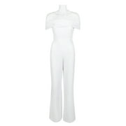 Laundry Spaghetti Strap Popover Zipper Back Elastic Waist Solid Crepe Jumpsuit-WHITE / 12