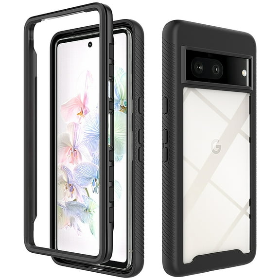 TECH CIRCLE Case for Google Pixel 7 (2022) Cell Phone - [Clear Back Cover] Sturdy Lightweight Protective Durable Case, Black