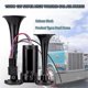 thumbnail image 5 of Horn Kit 12V 150Db Car Air Horn Super Loud 2 Trumpet Train Horn Kit with Compressor for Trucks Trains Boats Black, 5 of 5