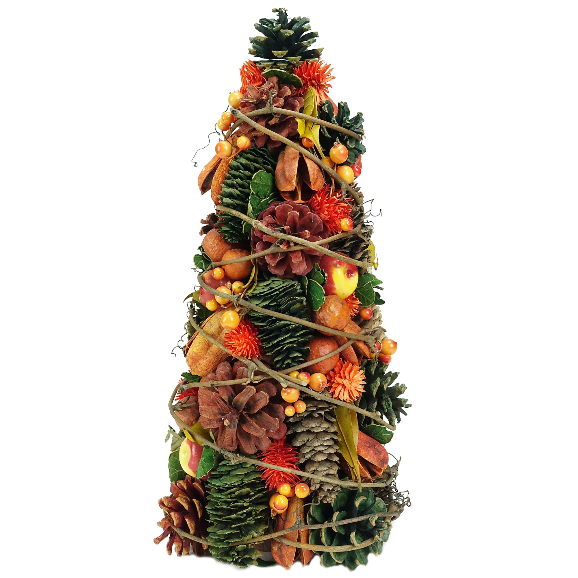1.2' Slim Pine Cones and Fruits Artificial Thanksgiving Cone Tree