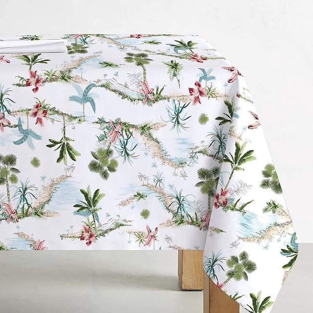 Hawaii Palm Leaves Tablecloth Summer Tropical Table Covers for Birthday & Party Decorations / Kitchen Dining Room / Picnic,BBQ / Tabletop / Weddings (Rectangle, 60"×120")
