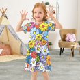 thumbnail image 3 of FORMRS Girls Short Sleeve Dress Summer Casual Round Neck A-line Beach Sundress, Sizes 2T-8T, Floral Fiesta, 3 of 8