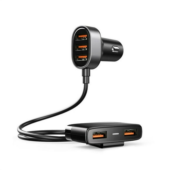 5 Port USB Car Charger Tablets Electronic Device Multi-Port Quick Charging Adapter Extension RV Truck SUV Travel