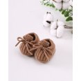 thumbnail image 3 of Baby Booties Knitted Shoes Newborn First Cozy Warm Shoes for Infant Boy Girl Solid Color Winter Shoes 0-3 Months Brown, 3 of 7