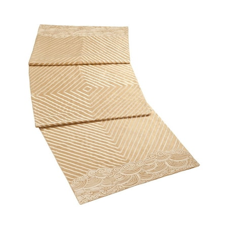 NATORI Gobi Palace Embroidered Bed Runner Gold Silk Blend New in Box