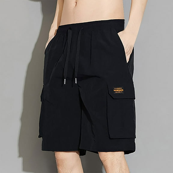 Men's Swim Trunks Men Swimsuit Men's Casual Daily Outdoor Beach Lightweight And Breathable Work Shorts Ndbuld Clearance Under 10 Black L