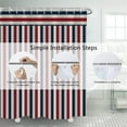 thumbnail image 4 of Blue Red Shower Curtain for Bathroom Geometrical Boho Stripe Lines Shower Curtain Set with Hooks Waterproof Fabric Modern Curtains 72x72 inches, 4 of 5