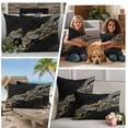thumbnail image 5 of Black Marble Outdoor Waterproof Pillow Covers, Gold Abstract Vintage Modern Grey Art Decorative Rectangle Throw Pillowcase Sofa Cushion Sham for Patio/Couch/Chair, 20"x12" 2 Pack, 5 of 8