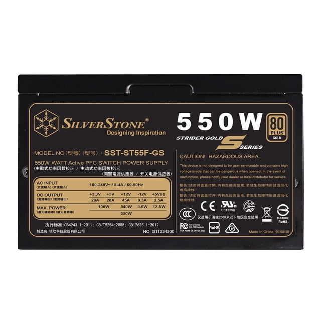 Fuente de alimentación SilverStone Technology 550W 80 Plus Gold