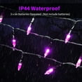 thumbnail image 3 of Morttic 2 Pack Purple String Lights 16.4Feet 50 LED Battery Operated Waterproof Mini Fairy Lights Show with 8 Modes for Outdoor Indoor Patio Xmas Tree Birthday Party Holiday Christmas Decorations, 3 of 8