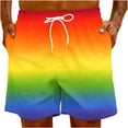 thumbnail image 6 of Pitauce Summer Swim Trunks for Men Gradient Color Breathable Quick Dry Plus Size Board Swim Shorts Elastic Waist Drawstring Beachwear with Pocket, 6 of 7