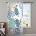 thumbnail image 4 of Ocean Turtle Sheer Curtains 72 Inches Long, Nautical Sea Coral Conch Shells Watercolor Light Filering Curtains, Breathable Simi Curtain Privacy Drapes for Living Room Bedroom Window Treatment, 4 of 9