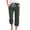 Army Green, variant on Capri Pants for Women Spring Summer Elastic Waist Wide Leg Loose Cotton Linen Cropped Pants with Pockets Womens Capris