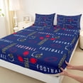 thumbnail image 6 of jejeloiu Boys Ball Game Bed Sheets,Football Sport Lovers King Sheets,Deepblue Rugby Helmet Sheet Set For Boys,Breathable Home Decor,4pcs, 6 of 7