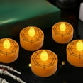 thumbnail image 4 of 12 Pack Flameless LED Tea Light Candles with Timer, Halloween Pumpkin Decorations Battery Powered Safe for Indoor Home Party Centerpieces, 4 of 6