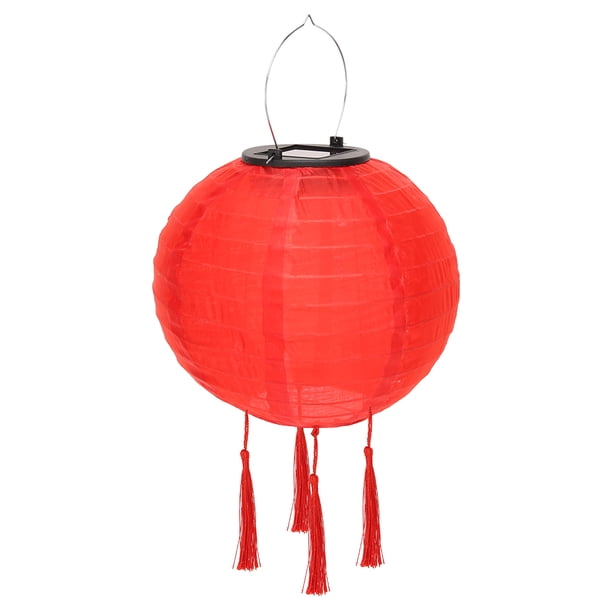 Hugtrwg Linterna Solar LED 12 Pulgadas Impermeable para Al Aire Libre Globo (rojo)