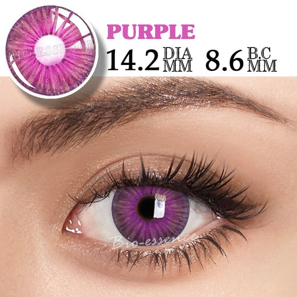 Lentes de contacto púrpuras para Cosplay de ojos, accesorios de Anime de Halloween, lentes de Color, maquillaje de ojos, lentillas de pupila, 2 unids/lote por par