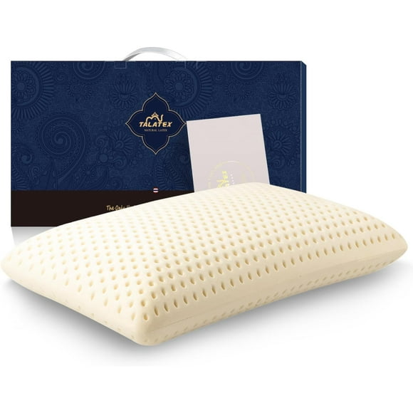 TalatexHome Talalay 100% Natural Premium Latex Pillow, Helps Relieve Pressure, No Memory Foam Chemicals, Perfect Package Best Gift with Removable Tencel Cover (King (Pack of 1), Soft)