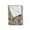 thumbnail image 2 of Floral Soft Flannel Fleece Throw Blanket, Vintage Composition of Flowers and Leaves Romantic Art Dog-rose Pattern, Cozy Plush for Indoor and Outdoor Use, 50" x 70", Camel Dark Blue Grey, by Ambesonne, 2 of 6