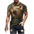 thumbnail image 2 of lkfuzj Men Print Short Sleeve Round Neck T-shirt Casual Fashion Short Sleeve Soft Shirts Tops For Gentlemens Charming Summer Mens Tops Gold, 2 of 5