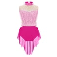 thumbnail image 5 of Nyeemya Girls Sleeveless Figure Ice Skating Dress Gymnastics Ballet Skirted Leotard Backless Lyrical Dance Dress Pink&Hot Pink 6, 5 of 6