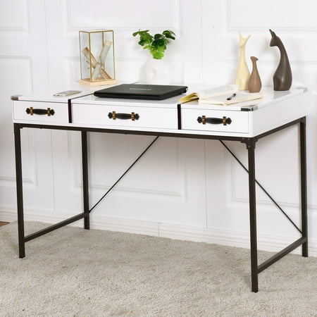 Gymax Modern 3 Drawer Console Table Desk Organizer Hallway Living