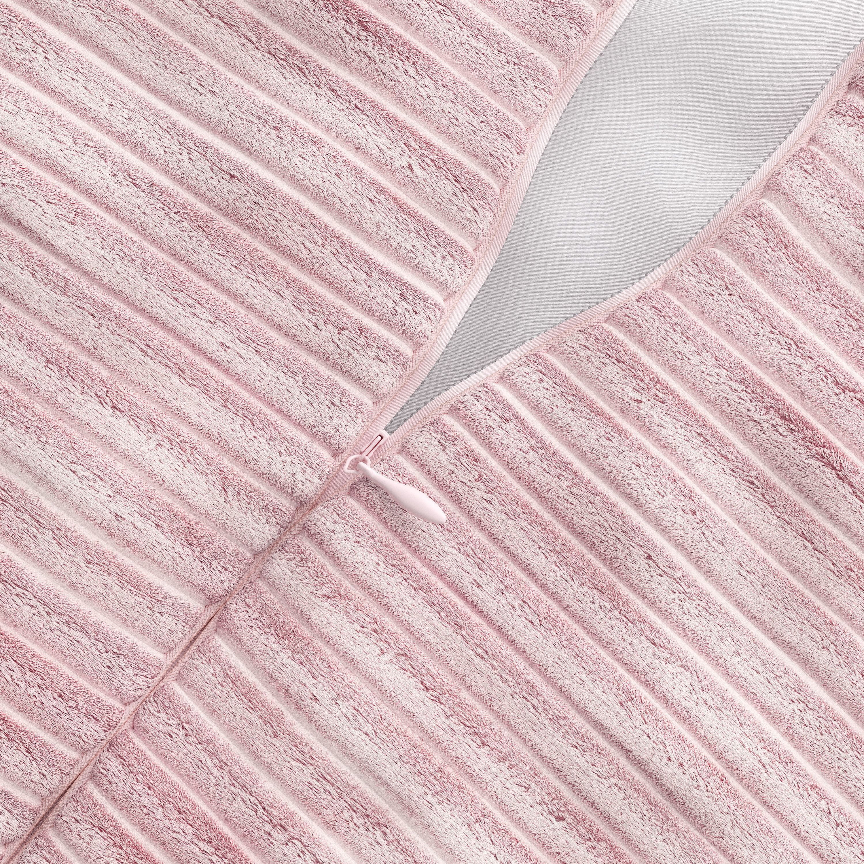 Mainstays Kids Body Pillow with Plush Ribbed Corduroy Removable Cover, 48 in x 20 in, Light Pink