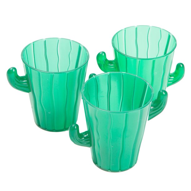 Plastic Cactus Shot Glasses Party Supplies 12 Pieces