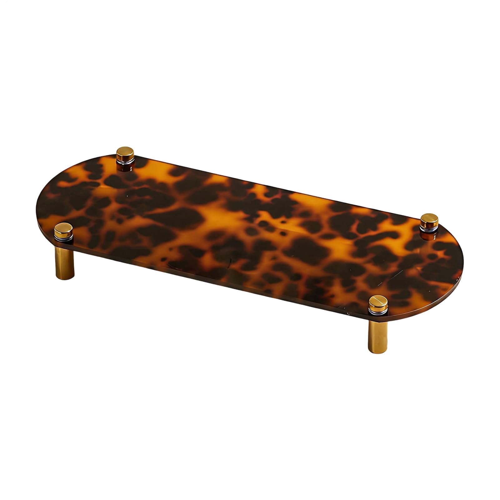 Tortoiseshell Tray  Turtle Shell Bathroom Accessory, Decorative Acrylic Holder, Vintage Style Organizer | Desktop and Bathroom Storage Rack for Home Decoration
